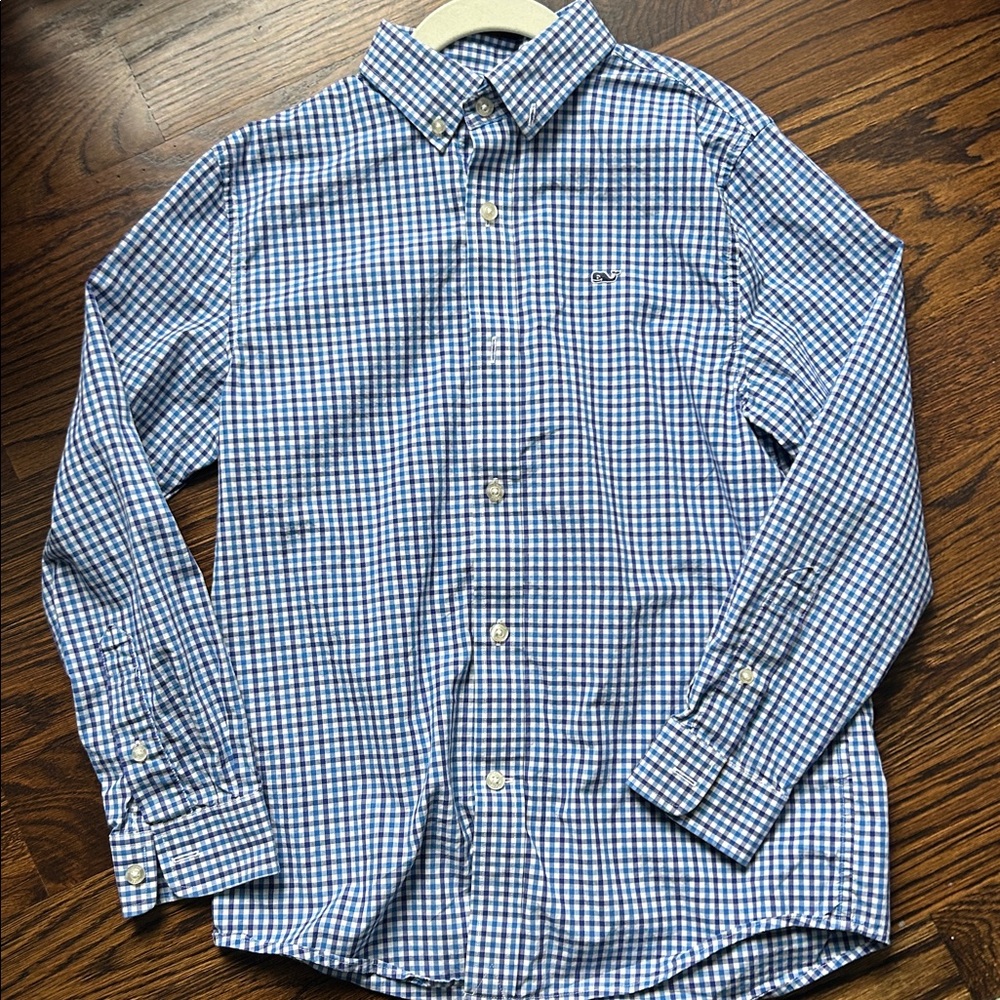 Boys VV Classic Blue Gingham Button-Down Shirt
